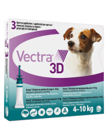 VECTRA 3D*spot-on soluz 3 pipette 1,6 ml 87 mg + 7,7 mg + 635 mg cani da 4 a 10 Kg, tappo verde